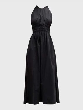 XiRENA Black Halter Shirred Waist Maxi Dress